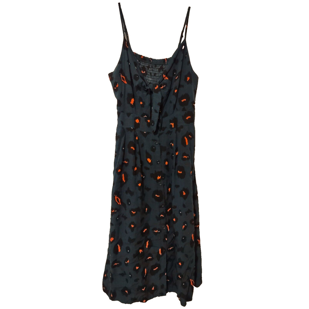 Women's Blue Leopard Print Sleeveless Dress Size L/XL? See Measurements